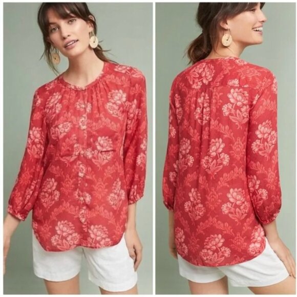 Akemi + Kin coconino printed button down peasant blouse - Picture 2 of 7